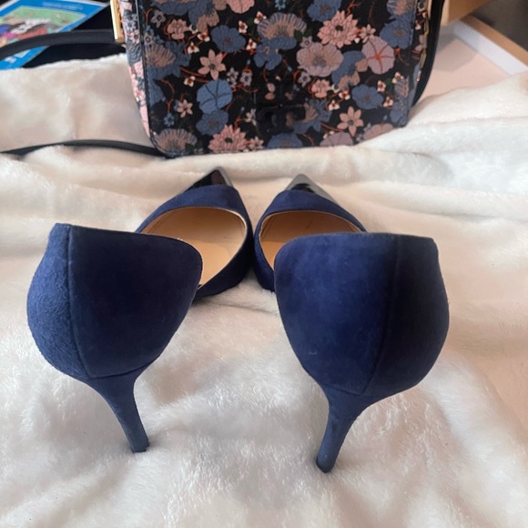 Sophisticated Prada  suede and shiny stilettos pointy toe85M - Picture 9 of 11